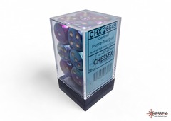Gemini Purple-Teal/gold 16mm d6 Dice Block (12 dice)